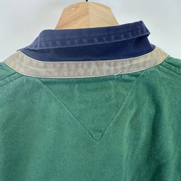 Tommy Hiilfiger Outdoors Green Cropped Pull Over Collared Sweatershirt Wmens M - Picture 8 of 13
